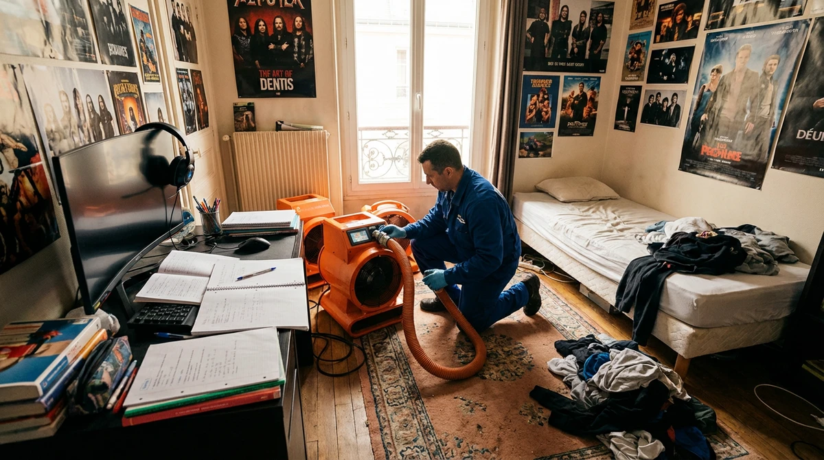 Traitement thermique contre les punaises de lit dans une chambre